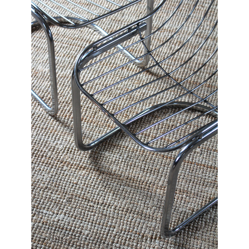 Chaise filaire en métal chromé - Circa 1970