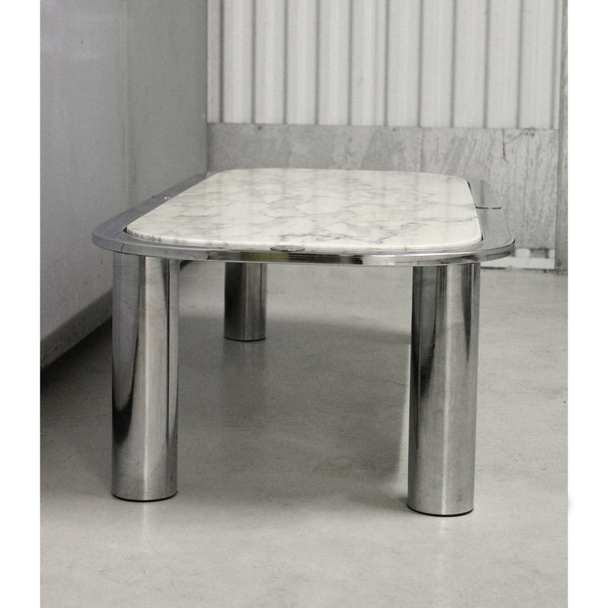 Table basse en marbre et chrome - Circa 1970 - Maison Collectible - Table basse